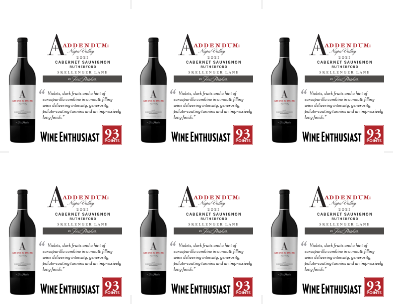 6-Up Shelftalker for Skellenger Lane Cabernet Sauvignon