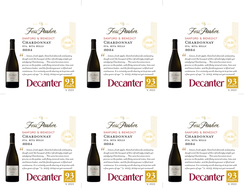 6-Up Shelftalker for Sanford & Benedict Chardonnay