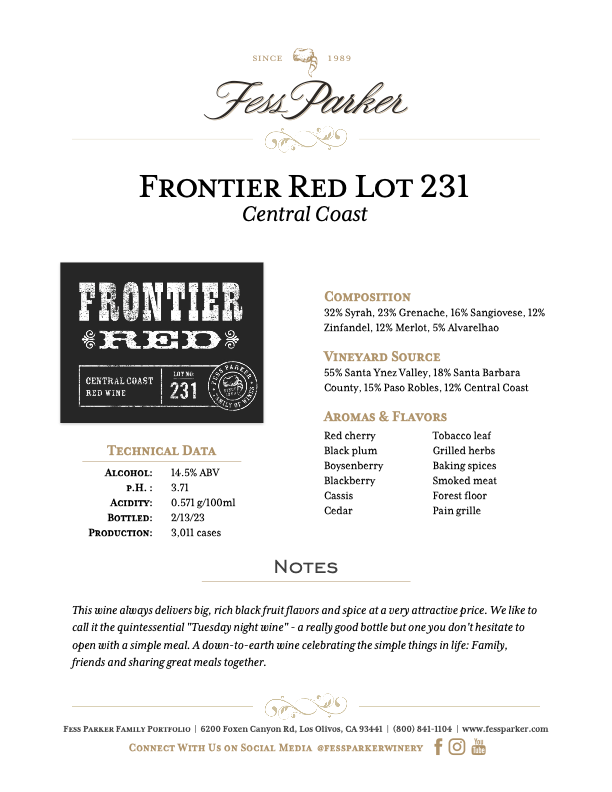 Product Sheet for Frontier Red