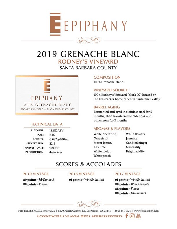 Product Sheet for Grenache Blanc