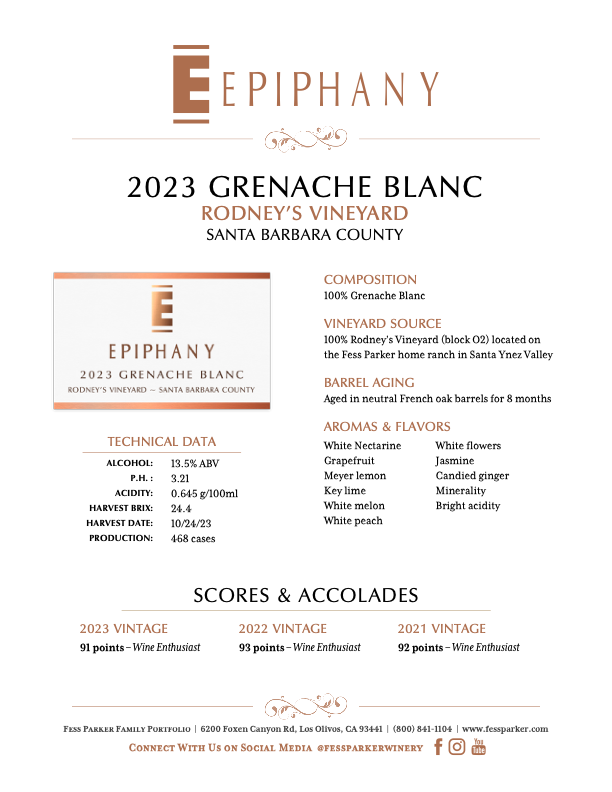 Product Sheet for Grenache Blanc