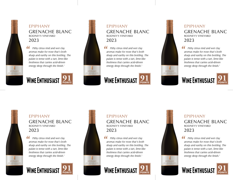 6-Up Shelftalker for Grenache Blanc