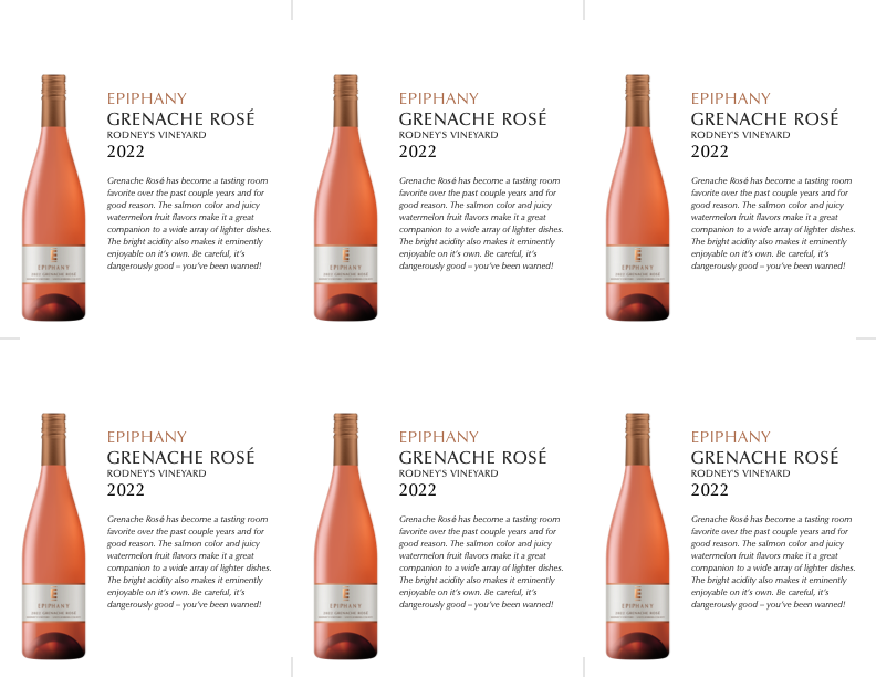 6-Up Shelftalker for Grenache Rosé