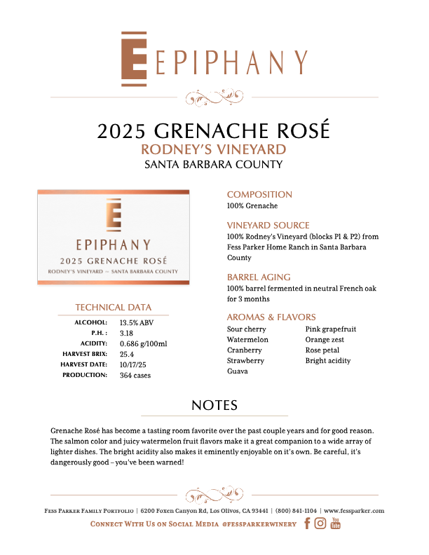 Product Sheet for Grenache Rosé