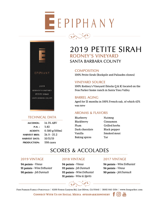 Product Sheet for Petite Sirah