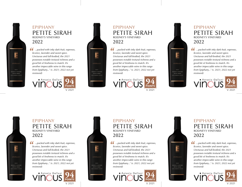6-Up Shelftalker for Petite Sirah