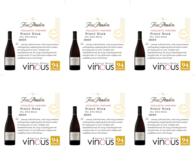 6-Up Shelftalker for Fiddlestix Vineyard Pinot Noir