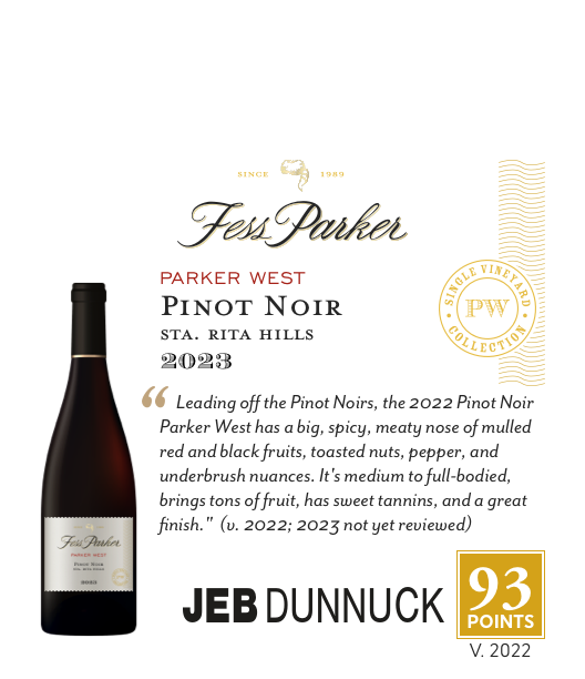 1-Up Shelftalker for Parker West Pinot Noir