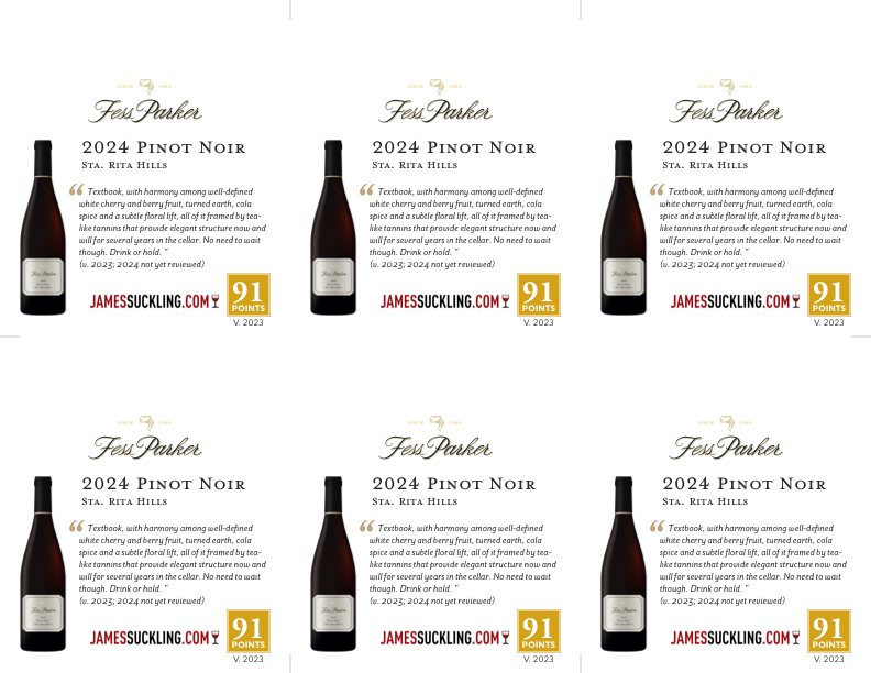 6-Up Shelftalker for Sta. Rita Hills Pinot Noir