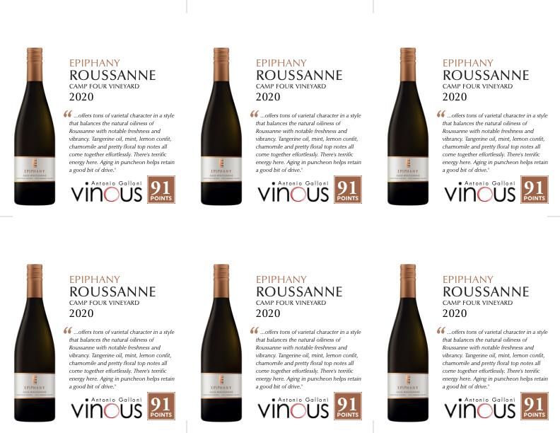 6-Up Shelftalker for Roussanne