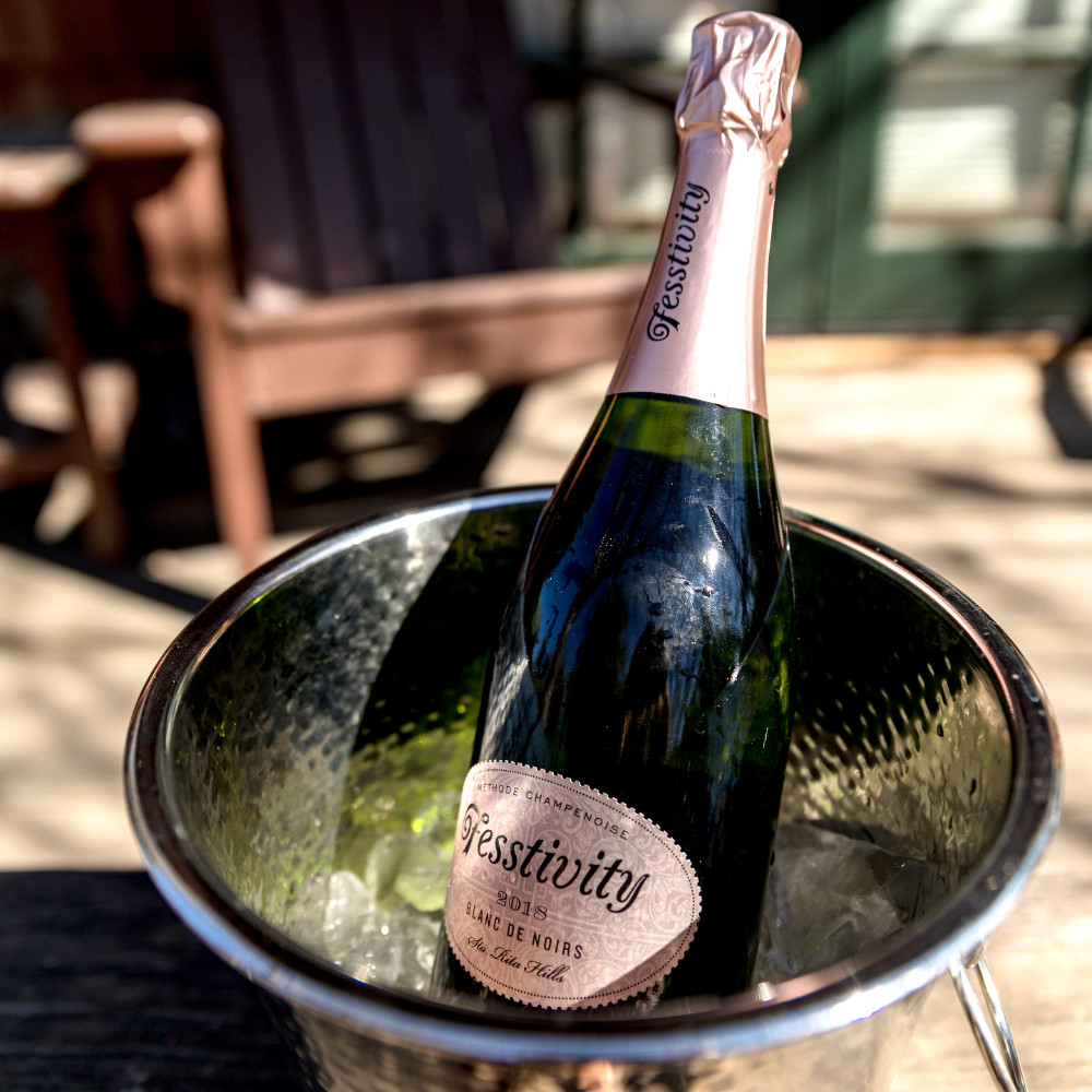 2018 Fesstivity Blanc de Blancs in an ice bucket